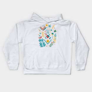 Bohemian Style Floral Shapes - Minimal boho Flower Kids Hoodie